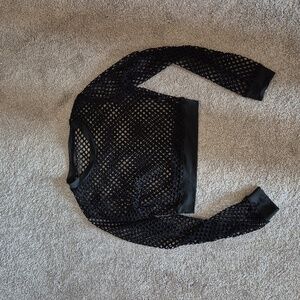Black Mesh Crop Top